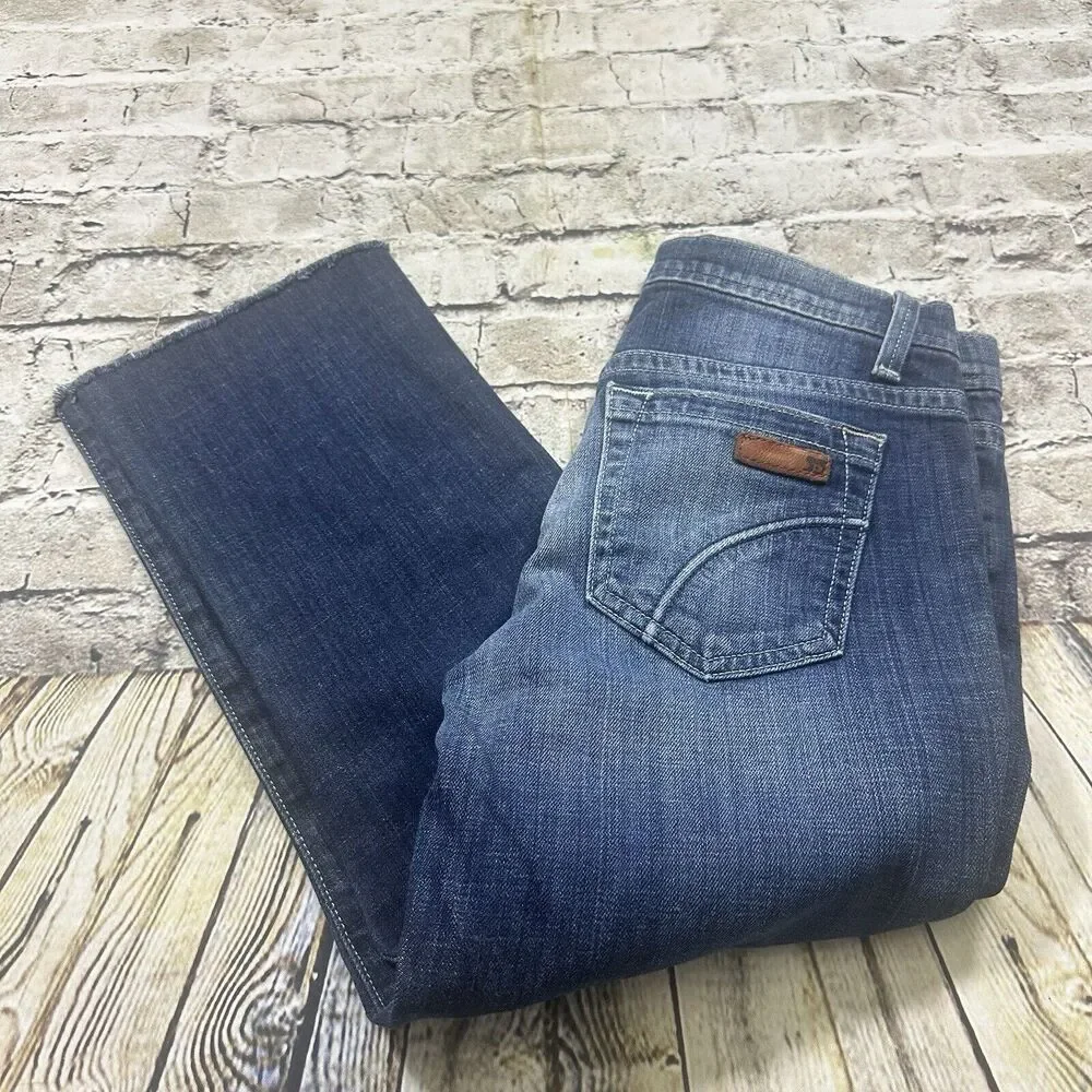 Joe’s Jeans Women’s 26 Blue Socialite Cropped Raw‎ Hem Denim Pants Cowboy